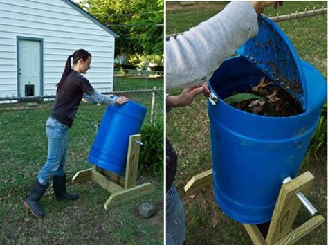 Diy Compost Tumbler, Compost Ideas, Compost Barrel, Compost Bin Diy, Compost Bins, Compost Tumbler, Diy Compost, How To Make Compost, Homesteading Diy