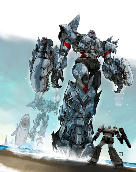 Alien Mech, Knight Reference, Transformers Megatron Art, Shark Things, Megatron Art, Shark Illustration, Transformers Art Design, Transformers Megatron, Transformers Cybertron