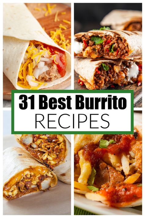 Chicken Burrito Recipes, Good Burrito Recipe, Vegetarian Burritos, Easy Burritos, Homemade Burritos, Best Burritos, Beef Burrito Recipe, Burrito Recipes, Burrito Recipe Chicken