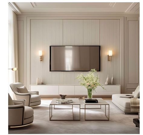 Luxury Tv Wall, Living Tv, Neoclassical Interior, Latest Living Room Designs, Living Room Tv Unit, Tv Room Design, Classic Living Room, Tv Wall Design, Living Room Design Decor