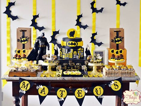 Your son will go crazy over this amazing Batman Themed Birthday Party! Batman Theme Party, Batman Themed Birthday Party, Batman Decor, Batman Theme, Batman Birthday Party, Batman Party, Batman Birthday, Superhero Birthday Party, Lego Batman