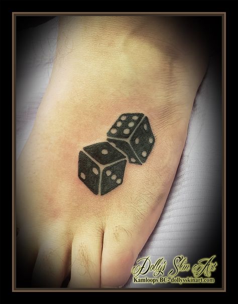 Black Dice Tattoo, Red Dice Tattoo, Dice Tattoos, Luck Tattoos, Forearm Tats, Dice Tattoo, Luck Tattoo, Cool Shoulder Tattoos, Kamloops Bc