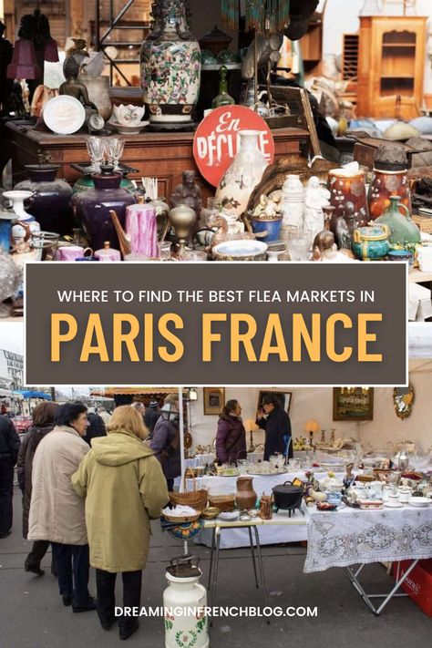 Are you a collector or just love browsing unique items? We've got the scoop on Paris's best flea markets where you can find everything from vintage jewelry to antique books. Find out which markets are a must-visit with our exclusive guide. Don’t forget to save this pin for your next Paris trip! Flea Market Aesthetic, Best Cafes In Paris, Markets In Paris, Shopping In Paris, Paris Flea Markets, Paris Travel Tips, Paris France Travel, Paris Travel Guide, Paris Trip