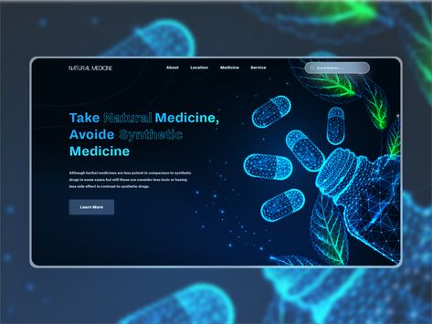 Natural medicine website banner design by me SERVICE: 💻 Web Design 📱 App Design 👟 Product Design #uiux #app #website I'm available for freelance work on 📩 Sharifmollah.cse@gmail.com WhatsApp: +8801796600082 Hope you like it! Press "L" on your keyboard. Please 🖤 don't forget to show some love and follow me :) #websiteui #wbui #uiux #trendnow #trendydesign #trendyui #moderui #minimalui #darkui #softui Login Page Design, Blue Website, Medical Website, Medical Website Design, Interactive Web Design, Dribbble Design, Website Banner Design, Medical App, Uiux Design