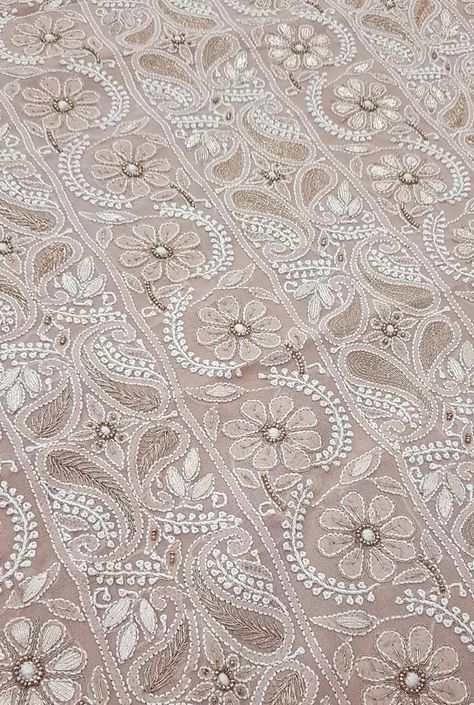 Lucknavi Suits Design, Chikankari Embroidery Motifs Design, Chikankari Motifs Design, Chikankari Designs Hand Embroidery, Chickenkari Designs, Chikankari Embroidery Motifs Pattern, Chikankari Embroidery Motifs, Chikankari Motif, Chikenkari Dress