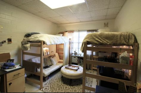 Shared Dorm Room, Bunk Bed Dorm, Shared Room Ideas, Hall Room, Texas State University, Bedroom Size, Shared Room, Window Sizes, Shared Rooms