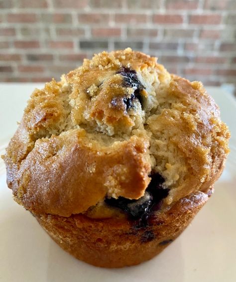 Jumbo Blueberry Muffins | TheCompanySheKeeps Giant Blueberry Muffins Recipe, Extra Large Blueberry Muffins, Jumbo Blueberry Muffins Crumble Topping, Bakery Muffins Jumbo, Texas Muffins, Big Blueberry Muffins, Buttermilk Banana Muffins, Bisquick Muffins, Assorted Muffins