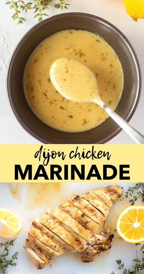 Looking for a quick and delicious way to spruce up your chicken? Look no further than this Dijon Mustard Marinade! With just 6 simple ingredients, this marinade takes only 30 minutes to work its magic, making it the perfect choice for busy weeknights. Use it to grill or roast your chicken for a flavor-packed meal in no time! Moist Chicken Marinade, Marinade For Chicken For Salad, Chicken Marinade No Oil, No Salt Chicken Marinade, No Salt Marinade For Chicken, Chicken Marinade For Salad, Mustard Marinated Chicken, 30 Minute Chicken Marinade, Low Sodium Chicken Marinade