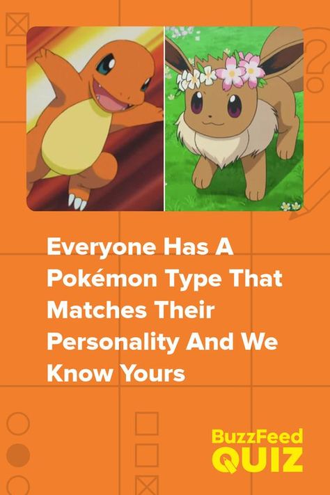 Everyone Has A Pokémon Type That Matches Their Personality And We Know Yours #quiz #quizzes #buzzfeed #triviaquestionsandanswers #quizzesbuzzfeed #trivia #quizzesforfun #funquiz #pokemon Pokemon Oc Female Trainer, Pokemon Trivia, Eve Pokemon, What Pokemon Are You, Female Pikachu, Pokemon Types, Pokemon Personalities, Pokemon Facts, Pokemon Quiz