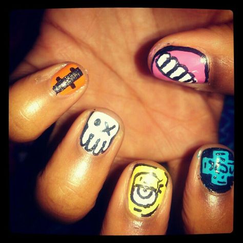 Chris Brown Art Inspired Nail Design by Me  :D Follow Me On Instagram @GracieJNails <3  Food for thought? Check out:  http://sweettobegracie.blogspot.com/ Men With Nails, Brown Nail Designs, Chris Brown Art, Brown Nail, Brown Nails Design, French Manicures, Trinidad James, Celebrity Men, Nails Love