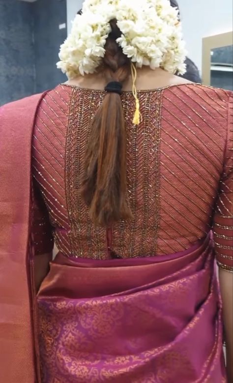 Maroon Bridal Blouse Aari Work, Blouse Aari Work, Pink Blouse Designs, Lace Blouse Design, Aari Design, Blouse Designs High Neck, Latest Bridal Blouse Designs, Simple Frock Design, Aari Blouse