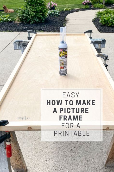 How To Make Your Own Frame, Homemade Frames Diy, Diy Frames Picture, Make A Picture Frame Diy, Diy Custom Frame, Building Picture Frames, How To Make A Photo Frame, How To Frame A Picture, Build Picture Frame