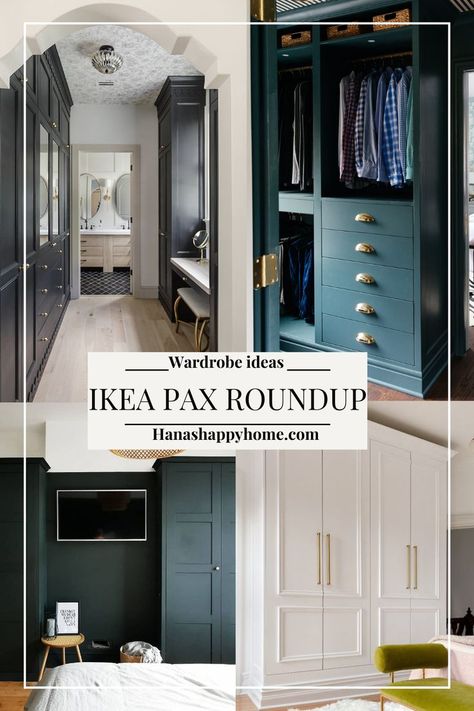 Turning a basic IKEA Wardrobe into a custom wardrobe. No one will know it's IKEA! Ikea Pax Wardrobe Ideas, Pax Wardrobe Ideas, Wardrobe Hacks, Ikea Wardrobe Hack, Build Your Own Wardrobe, Functional Closet, Custom Wardrobe, Kids Craft Tables, Ikea Pax Hack