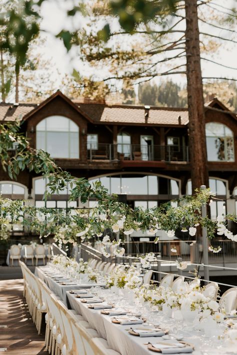 West Shore Cafe Wedding Lake Tahoe, Aspen Grove Wedding, Lakeside Wedding Aesthetic, South Lake Tahoe Wedding, Out West Wedding, California Mountain Wedding, Norcal Wedding Venues, Lake Placid Wedding, Edgewood Tahoe Wedding