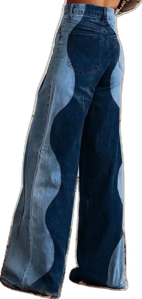 Wide Leg Jeans Pattern, Jeans Pattern Sewing, Outfit Latina, Jeans Pattern, Ropa Upcycling, Denim Pattern, Casual Wide Leg Pants, Denim Patterns, Upcycled Fashion