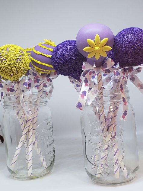 Rapunzel Treats Table, Rapunzel Themed Snacks, Tangled Themed Desserts, Tangled Cake Pops, Rapunzel Dessert Table, Rapunzel Desserts, Tangled Themed Sweet 16 Decorations, Rapunzel Snacks, Rapunzel Treats