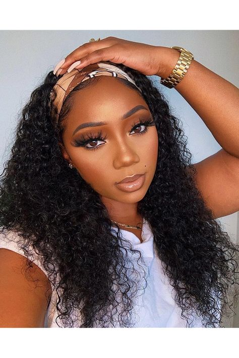 Curly Headband Wig Human Hair Glueless Deep Wave Headband Human Hair Wigs for Black Women 150% Density Wet and Wavy Half Wigs Natural Black 20 Inch Curly Headband Wig, Hair Wigs For Black Women, Headband Wig, Wig Human Hair, Half Wigs, Headband Wigs, Deep Wave, Womens Wigs, Wigs For Black Women