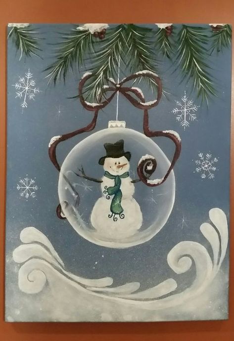 Painted snowman on canvas Snowman On Canvas, Snowman Paintings, Painted Snowman, Christmas Paintings On Canvas, Christmas Painting, Paint Night, Snowman Painting, Holiday Painting, Rocket Science