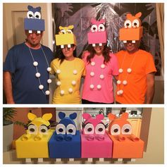 Hippo Costume, Group Halloween Costume Ideas, Best Group Halloween Costumes, Halloween Costumes For Work, Matching Halloween Costumes, Bff Halloween Costumes, Hungry Hippos, Homemade Halloween Costumes, Halloween Costumes Friends