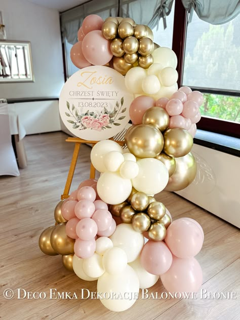 Pink And Gold White Balloon Arch, Pink White And Tan Balloon Arch, Light Pink And White Balloon Arch, Pink And Gold Neutral Ballon Party Set, Soft Pink Gold Balloon Flower Garland, Baby Birthday Decorations, Gender Reveal Balloons, Baby Shower Princess, Graduation Day