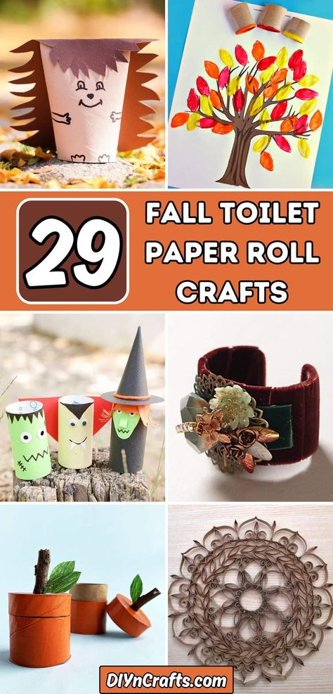 29 Fall Toilet Paper Roll Crafts Halloween Craft With Toilet Paper Rolls, Paper Towels Roll Crafts, Halloween Crafts Toilet Paper Rolls, Things To Make With Toilet Paper Rolls, Halloween Toilet Roll Crafts, Thanksgiving Toilet Paper Roll Crafts, Crafts To Do With Toilet Paper Rolls, Paper Roll Crafts Halloween, Toilet Paper Roll Crafts Halloween