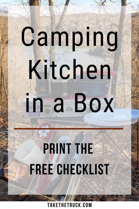 Camping Kitchen Box, Portable Camping Kitchen, Camp Kitchen Chuck Box, Camp Kitchen Box, Kitchen Checklist, Truck Bed Camping, Kitchen Box, Truck Bed Camper, Camping Box