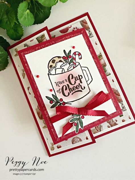 Stampin Up Gift Of Giving Cards, Gift Of Giving Stampin Up Cards, Stampin Up Gift Of Giving, Stampendous Christmas Cards, Stampin Up Christmas Cards 2023-2024, Dimensional Cards, Joy Fold Card, Pink Buckaroo Designs, Coffee Cards