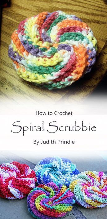 Scrubby Yarn Crochet Patterns, Crochet Dish Scrubber, Spiral Crochet Pattern, Scrubby Yarn Crochet, Scrubbies Crochet Pattern, Scrubbies Crochet, Crochet Spiral, Scrubby Yarn, Spiral Crochet