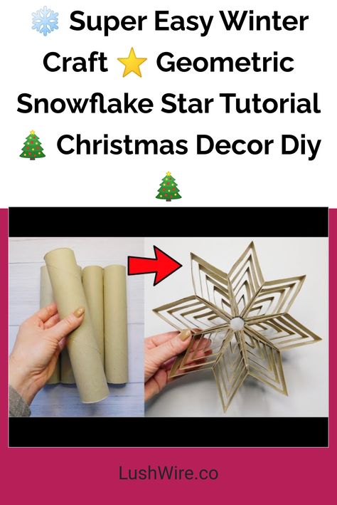 ❄️ Super Easy Winter Craft ⭐️ Geometric Snowflake Star Tutorial 🎄 Christmas Decor Diy 🎄 String Snowflakes Diy, Easy 3d Snowflakes, Diy Snowflake Decorations, Easy Winter Crafts, 3d Snowflakes, Lantern Craft, Snow Flakes Diy, Snowflake Decorations, Star Diy