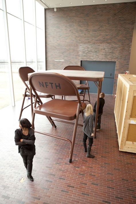 "Lifelike" at The Walker Art Center Folding Table And Chairs, Installation Interactive, Oversized Furniture, Walker Art Center, Walker Art, Folding Dining Table, Art Chair, Study Rooms, Types Of Furniture