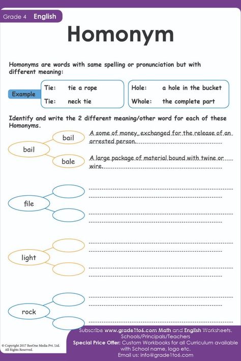 Homonyms Worksheet, Homophones Sentences, Homonyms Activities, English Worksheets For Grade 1, Homonyms Words, Homophones Worksheets, Free English Worksheets, Worksheets For Grade 1, Different Meaning