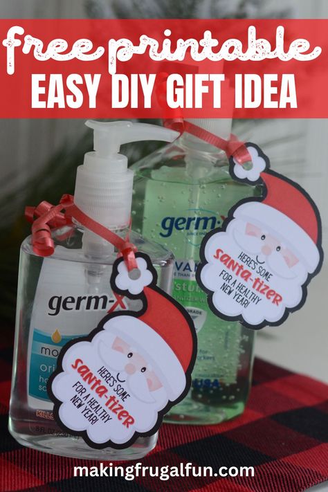 Sanitizer Gift Ideas, Frugal Christmas Gifts, Hand Sanitizer Gift, Christmas Ideas For Boyfriend, Kids Gift Baskets, Frugal Christmas, Neighbor Christmas Gifts, Christmas Gifts To Make