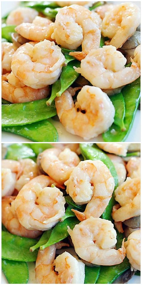 Recipes Stir Fry, Snow Peas Recipe, Peas Recipe, Chinese Cooking Wine, Rasa Malaysia, Easy Asian Recipes, Pea Recipes, Snow Peas, Shrimp Dishes