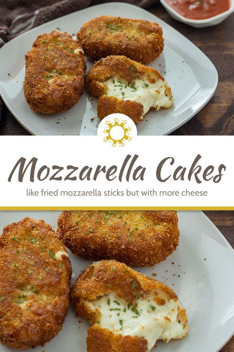 Fresh Mozzarella Appetizers, Mozerella Recipes, Fresh Mozzarella Recipe, Cakes At Home, Fried Mozzarella, Mozzarella Recipes, Mozzarella Sticks, Western Food, Ooey Gooey