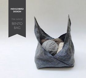 Bento Bag - indigobird design Furoshiki Bag, Bento Bag, Origami Bag, Sac Diy, Knitting Tote, Bento Bags, Sew Ins, Diy Bags Purses, Costura Diy