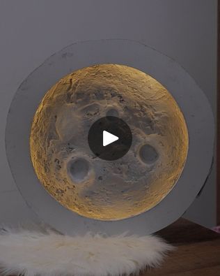 DIY Moon Wall for your home!🌙✨ | DIY Moon Wall for your home!🌙✨ | By Art & Graphic Design | Join us for a moonwall project made out of wood and cement. The wood is shaped perfectly so now we spray paint it. Fill it all with cement for a steady and realistic moon look. Once it's dried, set the lights and then it's ready to light up your room. Diy Moon Light Wall, Wood And Cement, Diy Moon, Moon Wall Art, Art Graphic Design, How To Make Light, Drywall, Spray Paint, Join Us