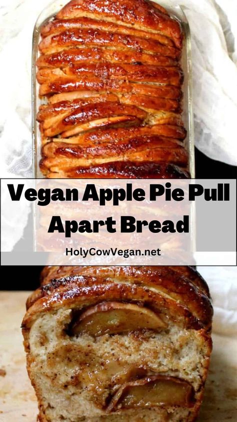 Vegan Pull Apart Bread, Vegan Apple Desserts, Vegan Apple Recipes, Vegan Apple Bread, Vegan Apple Pie Recipe, Bread Business, Vegan Breads, Vegan Bread Recipe, Vegan Apple Pie