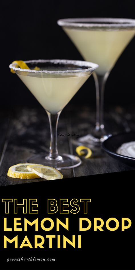 Royal Drink, Lemon Drop Martini Recipe, Lemon Drop Recipe, Lemon Martini, Lemon Drop Cocktail, Alcohol Beverages, Alcholic Drinks, Lemon Drop Martini, Refreshing Cocktail