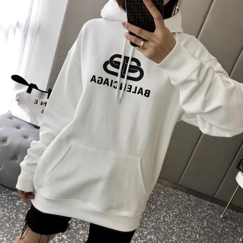 Balenciaga Hoodie Women, Balenciaga Hoodie, Mens Outwear, Cotton Hoodies, Hoodie Women, Cotton Hoodie, Print Logo, Fashion Brand, Sweatshirts Women