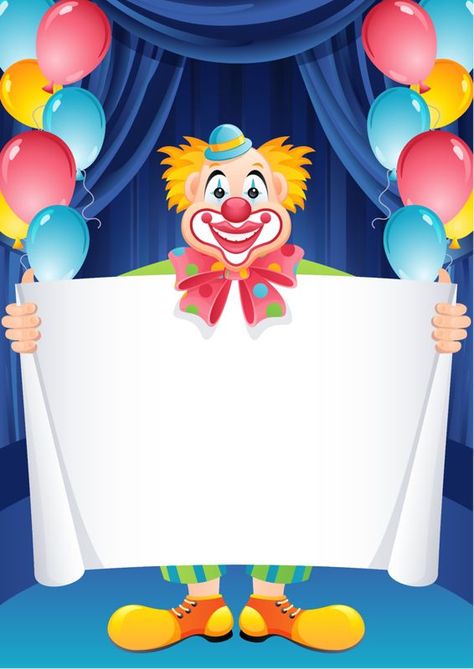 Happy Birthday Clown, Clown Crafts, Birthday Clown, Carnival Crafts, Happy Birthday Blue, Birthday Photo Frame, Happy Birthday Frame, Happy Birthday Wishes Cards, A Clown