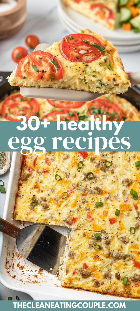 Recipe Using Egg Whites, Healthy Egg Bake, Super Easy Casseroles, Vegetable Frittata Recipes, Egg Breakfast Recipes, The Clean Eating Couple, Clean Eating Couple, Egg Recipes For Dinner, White Recipes