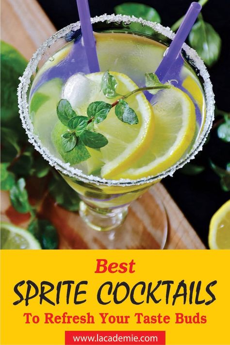 Sparkle with These 18+ Best Sprite Cocktails Sprite With Alcohol, Cocktails With Sprite, Sprite Cocktails, Pink Lemonade Vodka Slush, Lemon Sangria, Sprite Recipe, Blueberry Reduction, Tequila Mojito, Pink Lemonade Vodka