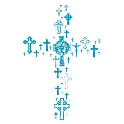 The Decal Guru Cross Collection Wall Decal Color: Teal, Size: 24" H x 16" W x 0.01" D Hope Decor, Heart Wall Decal, Semi Gloss Paint, Flower Wall Decals, Name Wall Decals, Celtic Style, Silhouette Vinyl, Owl Wall, Removable Wall Decals