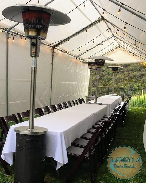 When there's not enough office space indoors for all of your employees, consider taking your holiday party, outdoor! Move your holiday office party outside with our tent rentals, tables, chairs, outdoor heaters, and more! We offer a variety of tent sizes, tables, chairs, linens, outdoor heaters, catering equipment, and more! Visit us at tlapazolapartyrentals.com/ to book your next office holiday party! Our calendar is filling up fast. - - - - - - - #CorporateHolidayParty #HolidayParty #Holida Outdoor Tent Party, Party Rental Ideas, Party Rentals Business, Party Rentals Equipment, Tent Heater, Party Outside, Corporate Holiday Party, Chairs Outdoor, Office Holiday Party