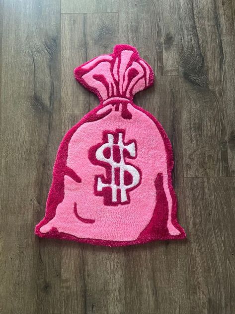 IG illicit.rugs Pink Money Bag, Small Rug Design, Pink Money, 24 Birthday, Decorate Ideas, Funky Rugs, Graphic Rug, Future Room, Deco Studio