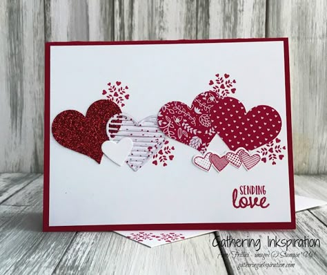 Beautiful Valentine Cards, Valentine Cards To Make, Selamat Hari Valentine, Stampin Up Valentine Cards, Valentines Day Cards Handmade, Valentine Love Cards, Valentine Cards Handmade, Sending Love, Valentines Card