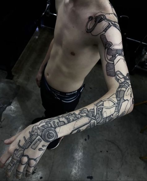 Tattoo Ideas Skeleton, Sci Fi Tattoos, Robotic Arm Tattoo, Dishonored Tattoo, Computer Tattoo, Biomech Tattoo, Electronic Tattoo, Robot Tattoo, Hand Tattoo Ideas