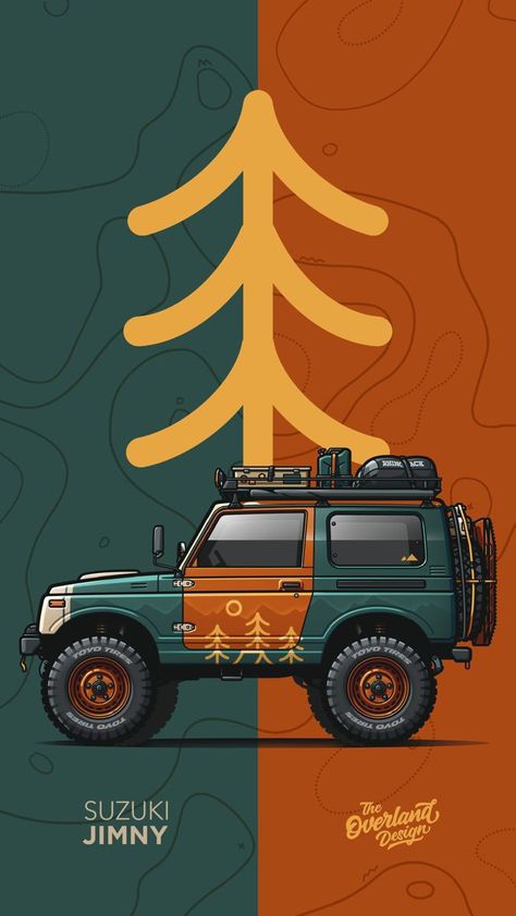 Suzuki Jimny Wallpaper Aesthetic, Jimny Suzuki Wallpaper, Suzuki Jimny Wallpaper, Overland Design, Open Roof Car, Bmw Outfit, Bmw Old School, Bmw Offroad, Orange Bmw