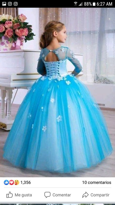 Flower Girl Dresses Teal, Dresses With Buttons, Veils Wedding, Tulle Applique, Flower Girls Dresses, Trendy Party Dresses, Girls Ball Gown, Wedding Dresses For Kids, Dress Wedding Party