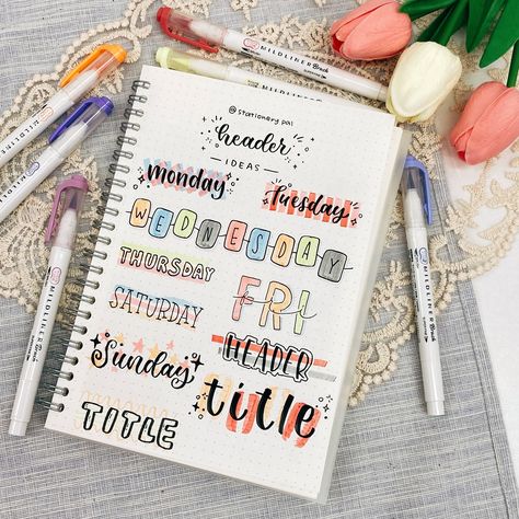 Gorgeous Title Idea!! . . . 🎈Get great deals for washi tapes, pens, brush pens, and much other stationery at our shop. Click the link in bio @stationerypal or visit stationerypal.com Border Design With Brush Pen, Brush Pen Border Design, Study Notes Ideas Layout, Simple Header, Title Idea, Notes Idea, Journal Headers, Note Making, Assignment Ideas